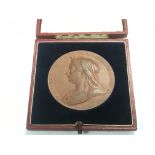 A cased bronzed Queen Victoria diamond jubilee med