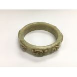 A jade bangle, approx 81.5g.