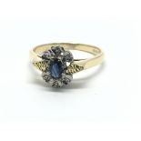 An 18ct gold sapphire and diamond ring, approx 3.8