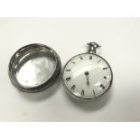 An early silver pair cased pocket watch by R.Roske