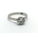 An 18ct white gold solitaire diamond approx 1ct, (M).