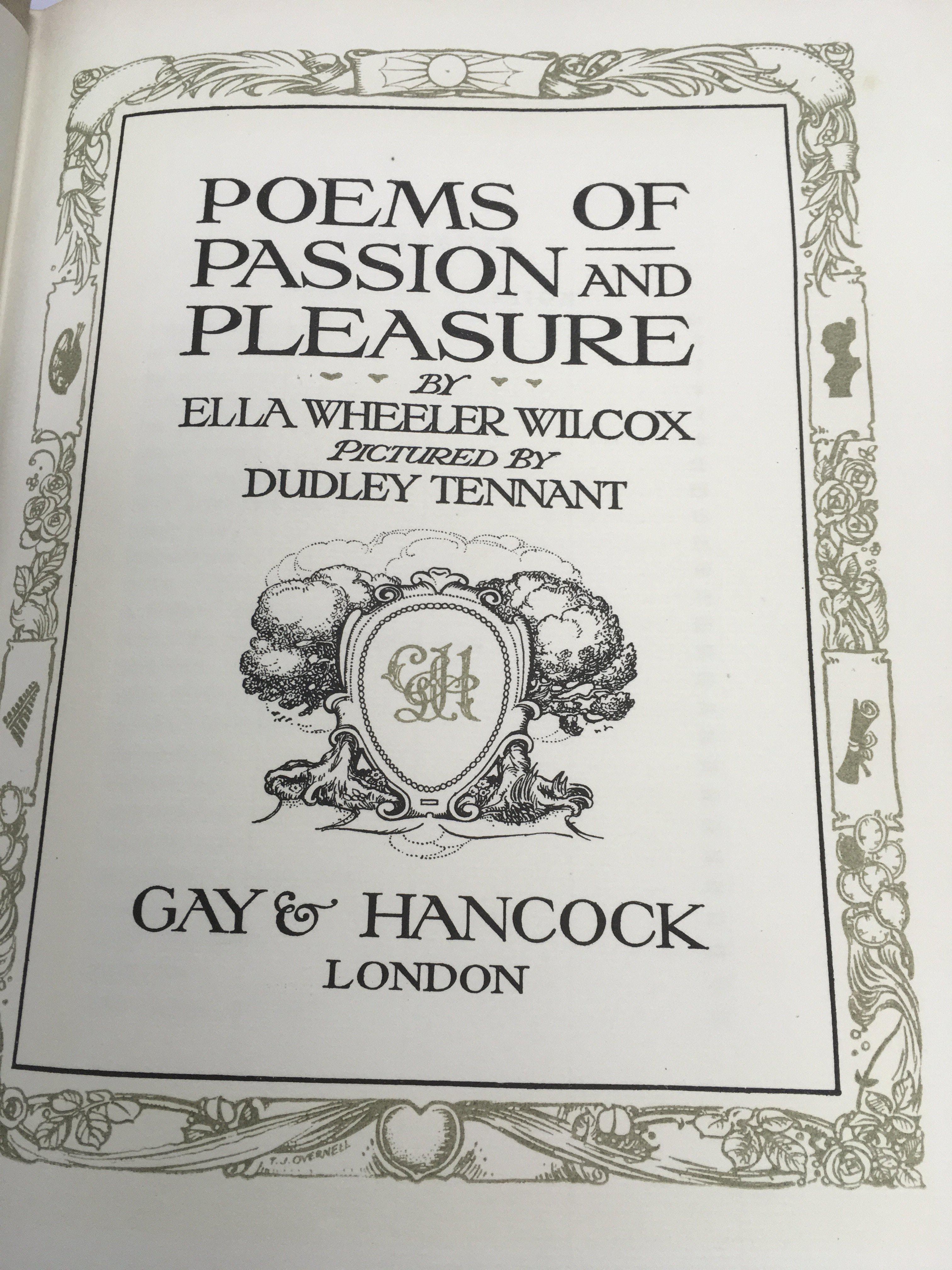 A signed limited edition book 'Poems Of Passion And Pleasure' by Ella Wheeler Wilcox and pictured by - Image 4 of 4