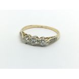 An unmarked gold diamond ring, approx.15ct, approx