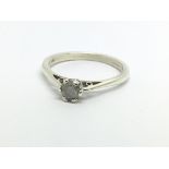 A white gold solitaire diamond ring, approx 1/4ct,