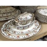 A comprehensive collection of Meissen Davenport dinner ware consisting of plates, bowls, tureens and