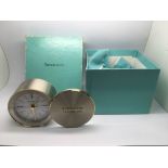 A boxed Tiffany & Co clock.