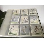 An album of cigarette cards including a near set of large Wills “ Tennis “ cards