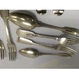 A collection of Georgian and later silver flatware 1.270 kg