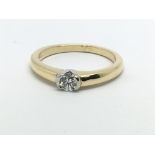 An 18ct gold solitaire diamond ring, approx 1/4ct,