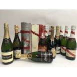 13 bottles of champagne various including boxed G.H Mumm, Gordon Rouge, Nicolas Feuillatte and