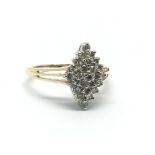 A 14ct gold diamond cluster ring, approx .33ct, ap