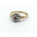 An 18ct gold ruby solitaire ring, approx 2.7g and