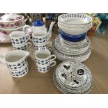 A Midwinter retro design tea and dinner service, p