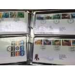 Three boxes containing a comprehensive collection of 1st day covers and postal postcards .