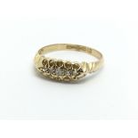 A vintage 18ct gold five stone diamond ring, appro