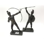 2 Spelter warrior figures, 18cm.