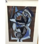 A modern framed -mixed media Abstract study, by Ro