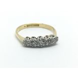 A circa 1970s 18ct gold five stone diamond ring, a