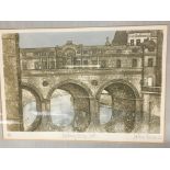 Two framed limited edition prints signed in pencil by V Thornton. A view of Putney Bridge and