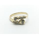 A 14ct gold eight stone diamond ring, approx 2.7g and approx size K.