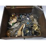 A box of mixed jewellery etc.