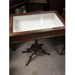A late Victorian mahogany display table with a hin