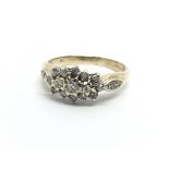 A 9ct gold diamond cluster ring, approx .33ct, app