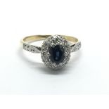 An 18ct gold sapphire and diamond ring, approx 2.6