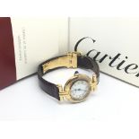 A Silver gilt Must De Cartier ladies wristwatch, s