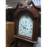 A 19th century Early Victorian oak longcase clock with a painted dial maker In Lamb Spilsby With a