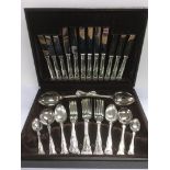 A cased silver plated set of King's pattern cutlery.