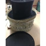 A Austin Reed top hat in Original box and a folding top hat .