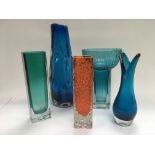 A collection of modern art glass.