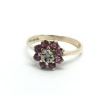 A 9ct gold ruby and diamond ring, approx 1.7g and