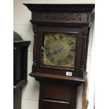 A late 18th century oak longcase clock 30hour goin