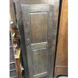 An oak single door hall robe or small wardrobe solid sides and panelled doors. Hight 175cm x 65cm