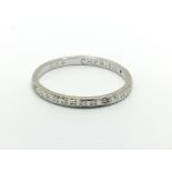 A 9ct white gold full eternity ring, approx 1.6g a