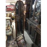 A 1920s walnut dressing mirror. H.163cm