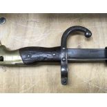 A French bayonet and scabbard