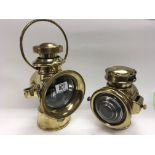 2 Veteran car lamps, (1) H&B Model 1004, (2) Niron