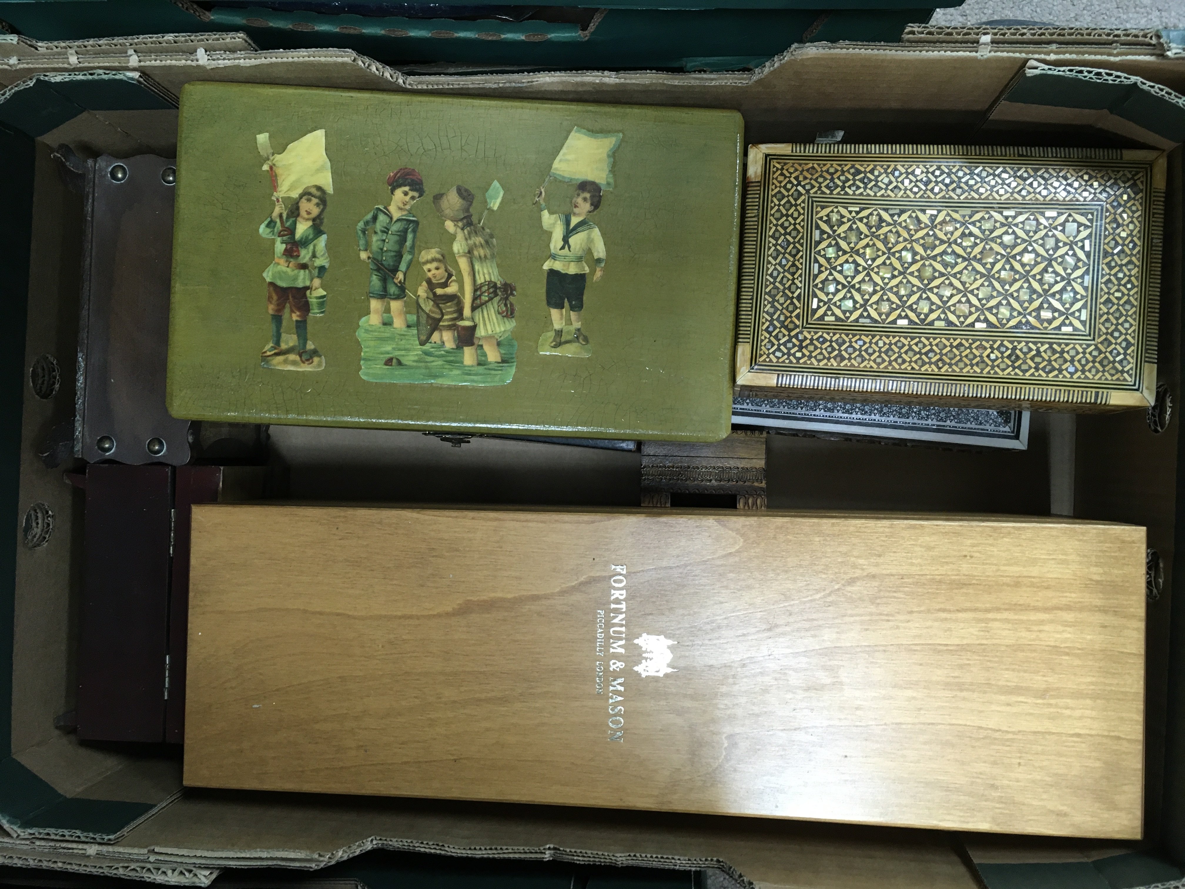 A large collection of tins and boxes and wooden tr - Image 7 of 8