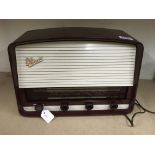A Marconi T69 vintage radio, Burgandy & White.