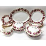 A Royal Albert, Old English Rose part dinner service consisting of dinner plates, side plates,