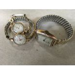 3 9ct gold cased watches
