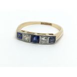 An 18ct gold sapphire and diamond ring, approx 2.7