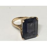 A 14 Carat gold ring set with an Alexandrite type stone ring size J.