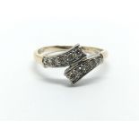 A 9ct gold diamond ring, approx 1.9g and approx size M-N.