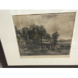 2 Oak framed prints of Works by Constable, The Hay Wain & Flatford Mill