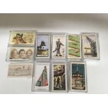 A collection of 10 sets of cigarette cards