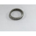 A white gold Eternity ring size N one stone missin